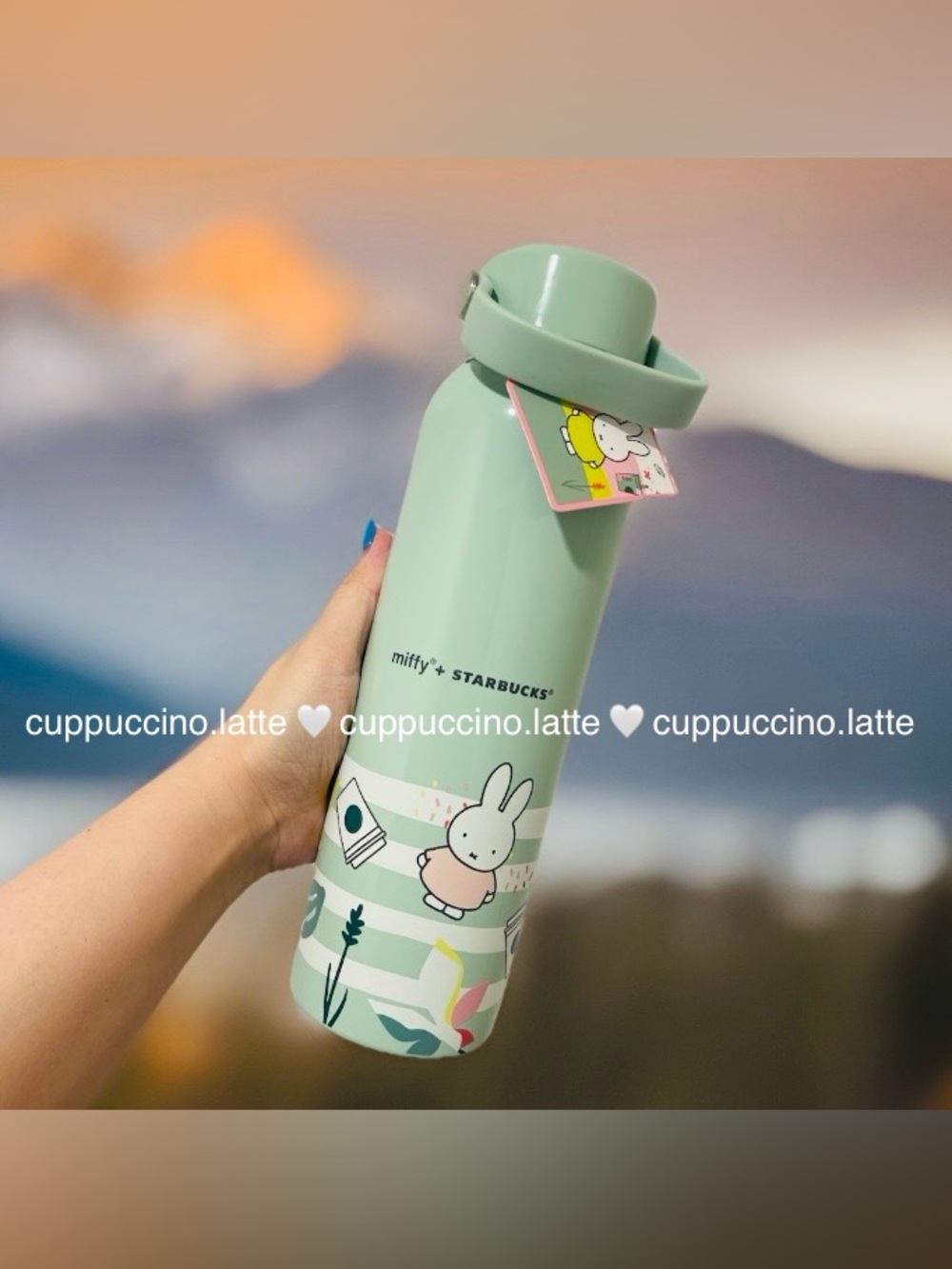 ☕️NWT✨Starbucks + Miffy 2026 Mint SS Bottle Tumbler with Carry Handle